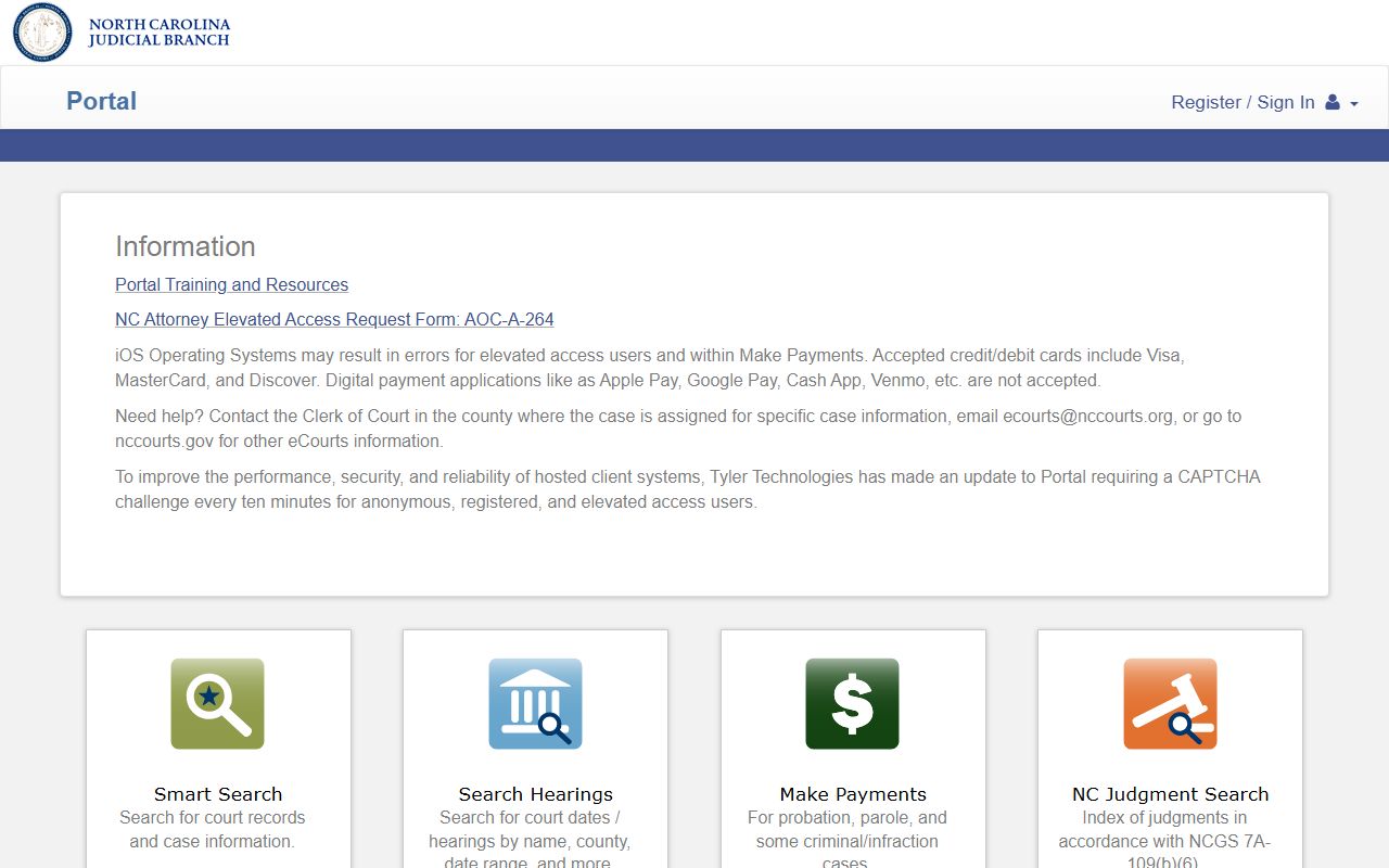 Halifax County court records after jail arrest eCourts portal search cards